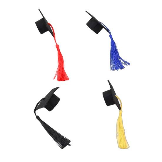Мини-колпак выпускника из фетра с кисточкой Набор для DIY Декор вечеринки для бутылок, кексов, топперы для торта, аксессуары для винных бутылок, фотоаксессуары для церемонии вручения дипломов
