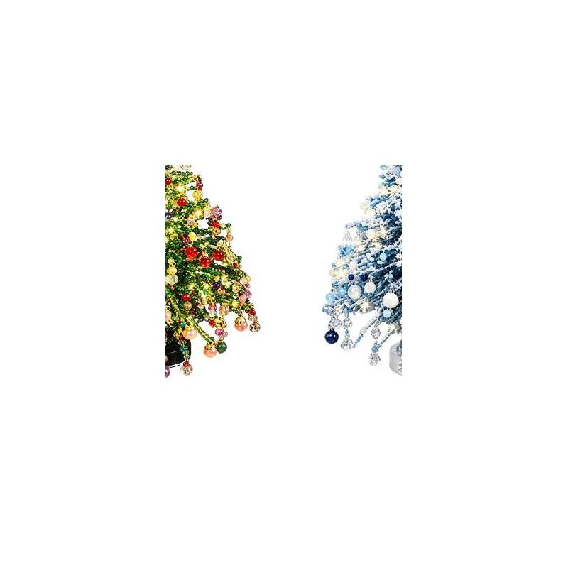 DIY Crystal Bead Christmas Tree Kit Star Topper Warm Lights Beads for Adults Holiday Tabletop Decor Gift
