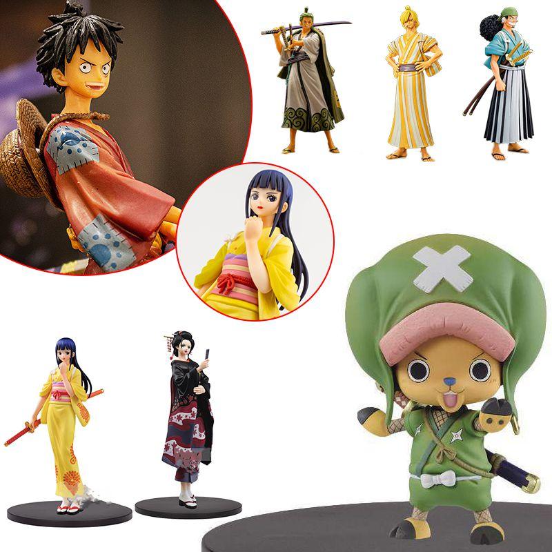 Изысканная коллекция фигурок One Piece с персонажами Луффи, Робин, Кику, Нами, Усоппом, Чоппером, Санджи, Зоро