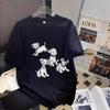 Plus Size Cartoon Puppy Loose Cotton T-Shirt - Women's Summer Short-Sleeve Slimming Top