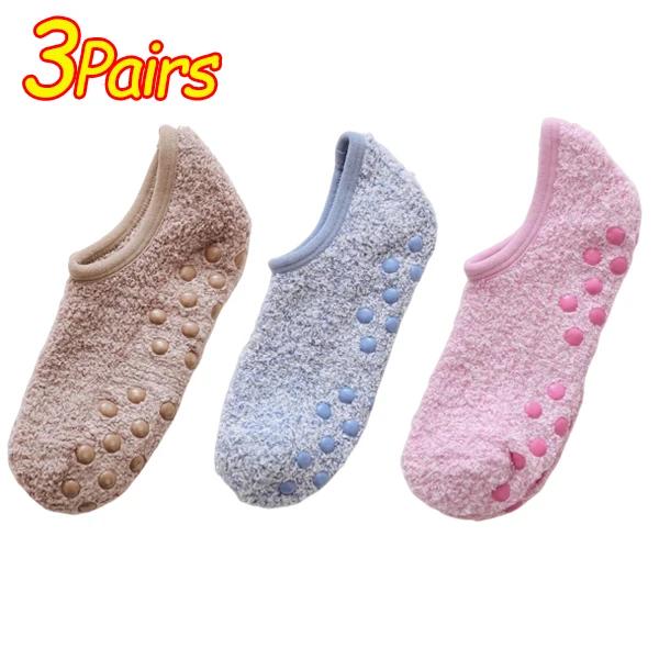 1/3 пары Зимние носки из кораллового флиса, домашние нескользящие носки-следки с низким паголенком, холодостойкие, с силиконовыми вставками на подошве, мягкие, теплые носки