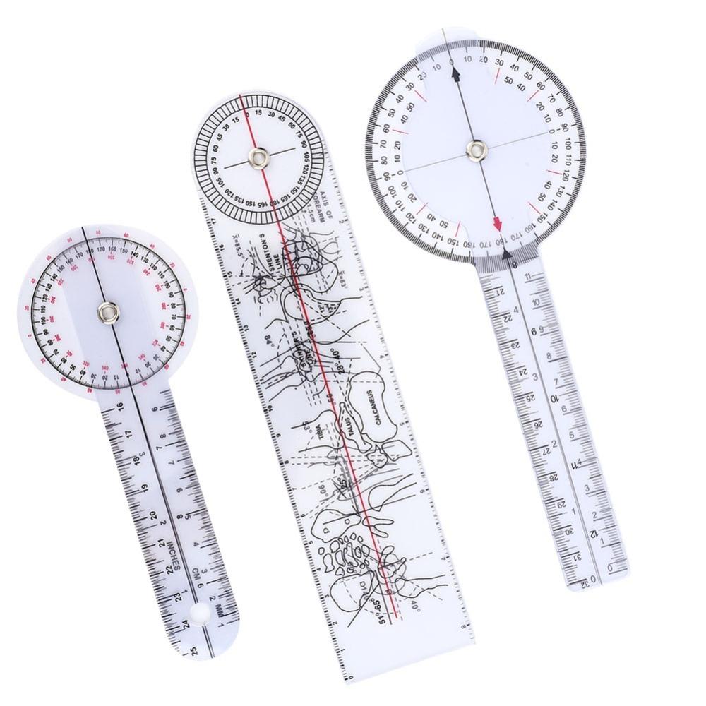 3pcs White Healthcare Goniometer 8inch 3-Piece Goniometer Kit Goniometer Set Physical Recuperation
