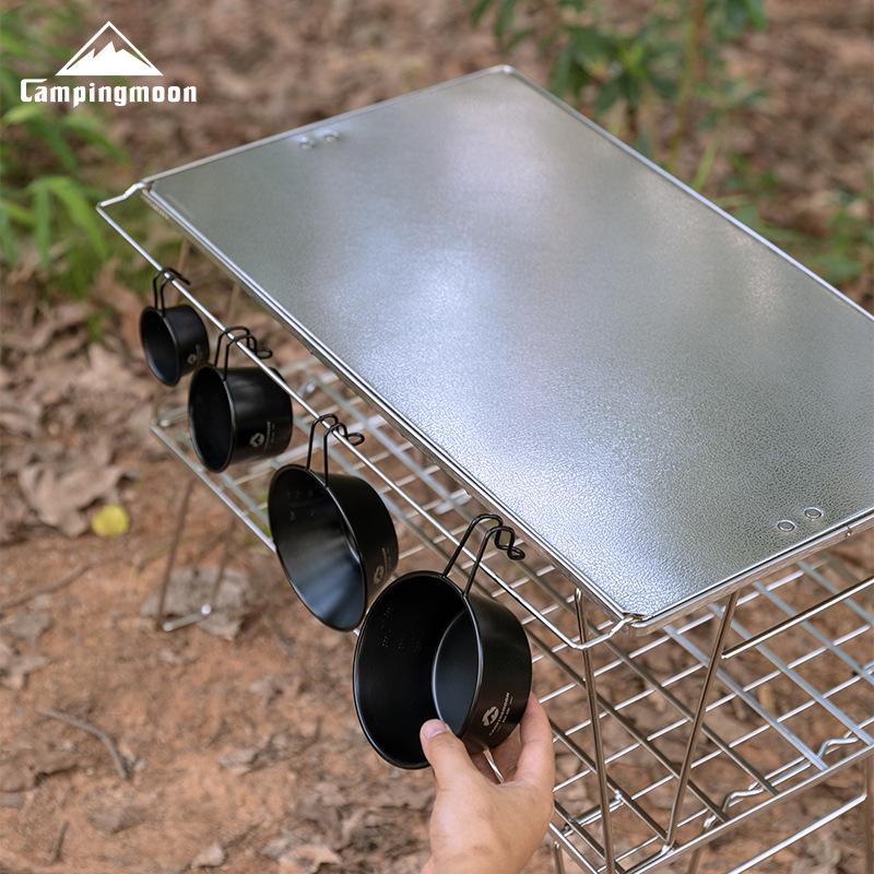 Легкий сетчатый стол Coleman T-2355 с квадратной столешницей из нержавеющей стали с рисунком и дополнительным подносом