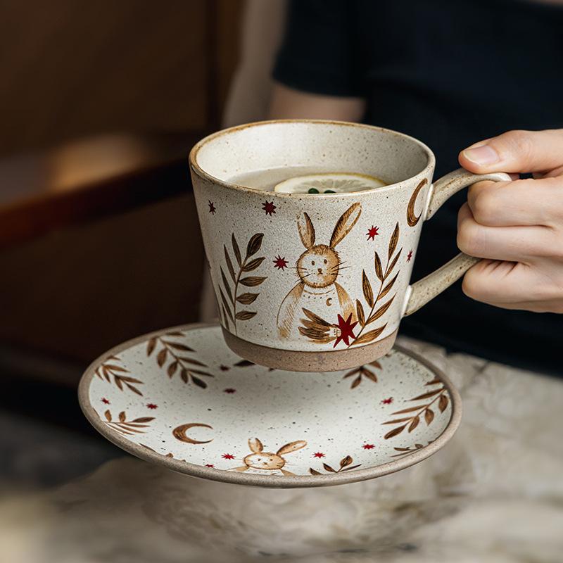 Exquisite And Beautiful Coffee Cup Creative Coffee Cup Saucer Coarse Taura Flower Cup Afternoon Tea Cup Set Export
