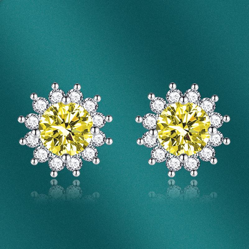 BELLA BOX Luxury Women Drop Earring Sun Flower Earrings Wedding Engagement Party Gift