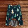 Women's Fashionable Oversized Knitwear Long-Sleeved Christmas Print Top