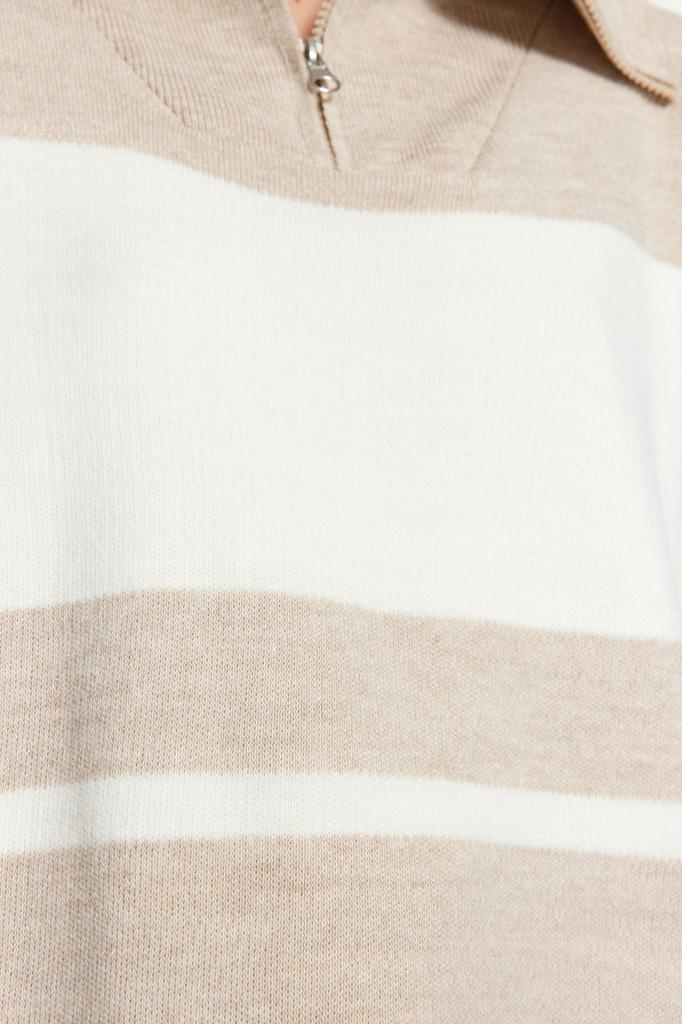 Women's Fashionable Stylish Sweater Stone Wide Fit Basic Zippered Knitwear Sweater