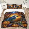 3pcs Crow Autumn Fantasy Duvet Cover Set, 1 Duvet Cover + 2 Pillowcases (No Insert), High-Definition Print, Home & Dorm yy251123010