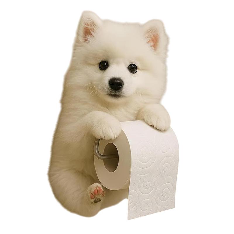 Милый держатель для туалетной бумаги в виде собаки, настенный, из смолы, органайзер для рулонной бумаги с собакой, декор для ванной комнаты, кухни, диспенсер для бумажных полотенец, салфеток