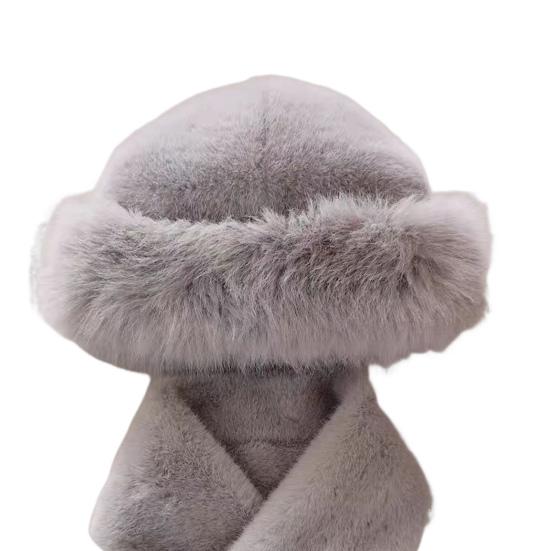 2 Pcs/Set Men Winter Mongolian Hat Neck Warmer Thick Stretchy Solid