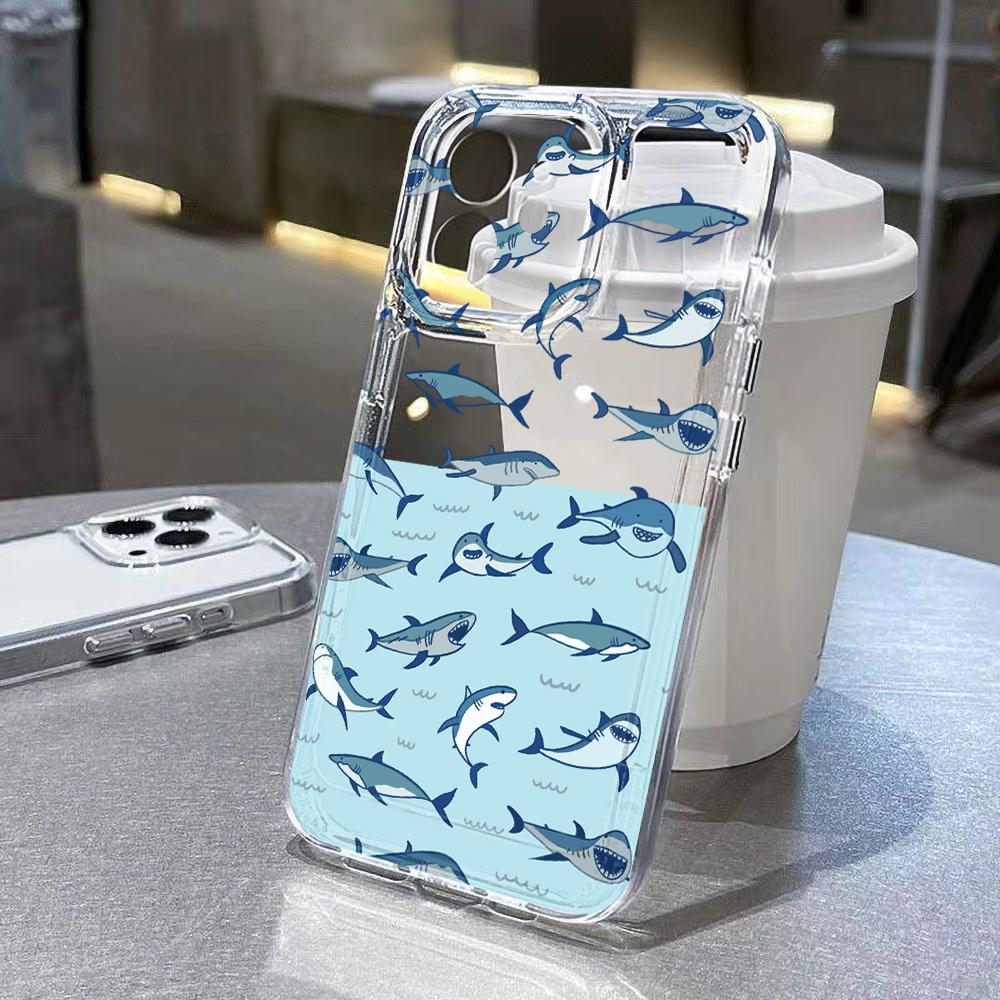 Милый чехол для телефона Ocean Animal для iPhone 11, чехол Funda для iPhone 13, 12, 14, 15, 16, Pro Max, 8, 7 Plus, XR, XS, X SE, прозрачный защитный чехол