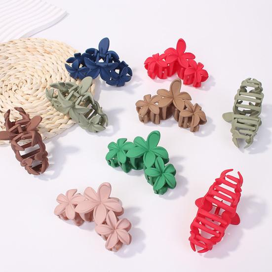 Женский пластиковый коготь для волос в форме цветка ярких цветов, заколка для волос, противоскользящий дизайн, прочный захват, коготь для волос, заколка для волос на затылке, головные уборы