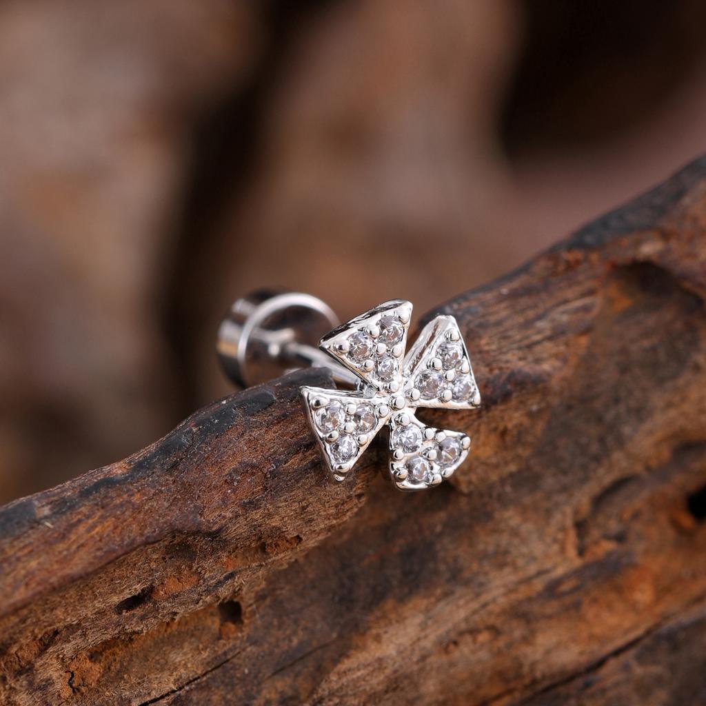 Набор из 10 серег для хряща средней части хеликса, трагуса, конха, 20G, гипоаллергенная хирургическая нержавеющая сталь, циркон, женские пирсинг-украшения