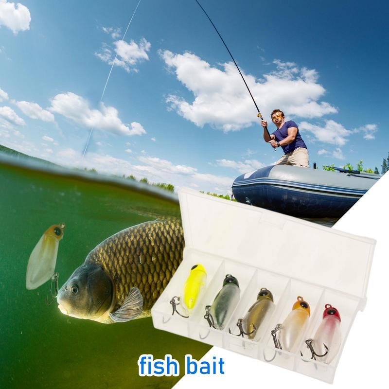 Мушки для нахлыста 5 шт. Реалистичные приманки-рыбки с крючком Карандаш Рыболовные снасти с ящиком для снастей Бесшумный плавающий воблер для окуня