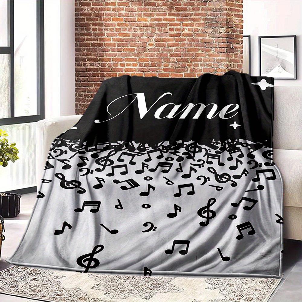 Music Notes Home Customize Your Name Blankets Comfortable Soft Lightweight Allseason Multipurpose Blanket For Picnics Sofas Offices Beds Living Rooms