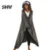 Cozy Weekend Wear Wearable Blanket Hoodie, Women Cute Animal Plush Hooded Cape, Soft Warm Pajamas for Adults Sloth Highland Cow Penguin Cape Cosplay,