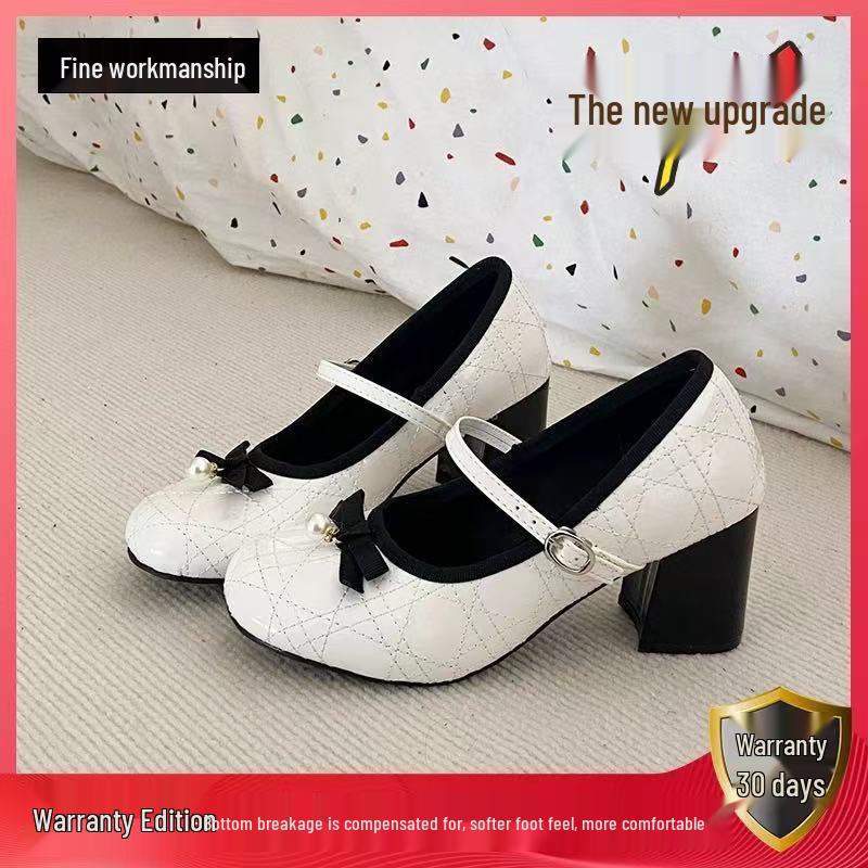 French Chic Chunky Heel Mary Janes with Bow - Spring 2025 Collection