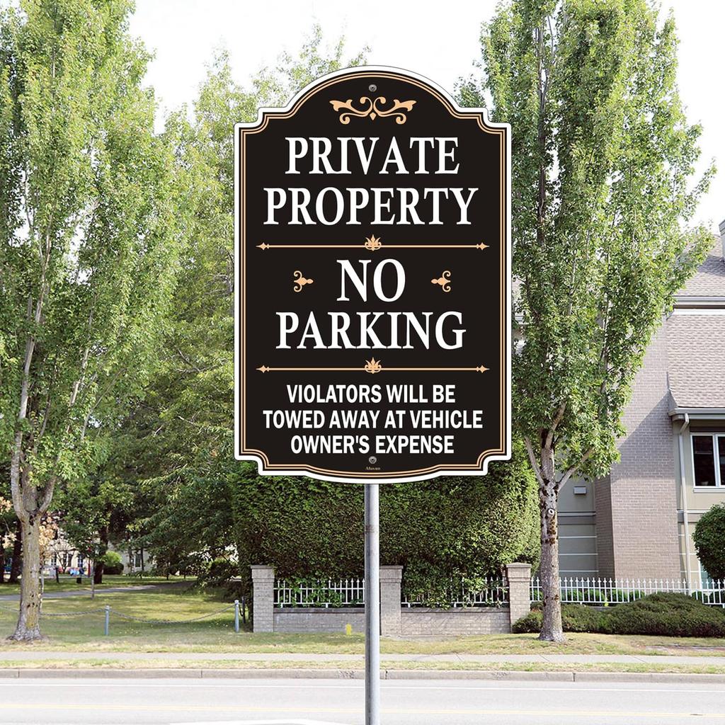Private Property No Parking Violators Will Be Towed Away at Vehicle Owner's Expense Sign 12" x 18" Metal Rust-Free Aluminum UV Protected Sturdy 2
