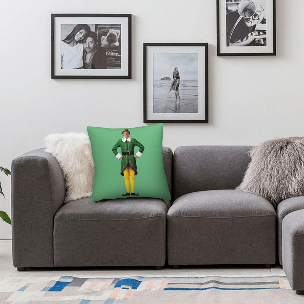 Buddy The Elf Will Ferrell Arms Akimbo Pillowcase Polyester Linen Velvet Pattern Throw Pillow Case Bed Cushion Cover 45x45