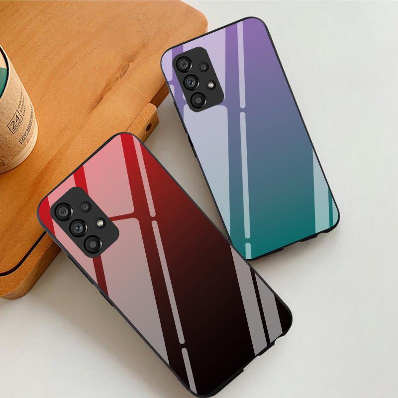 Чехол-бампер из градиентного закаленного стекла для Samsung Galaxy S23 S22 Ultra S21 FE S20 S10 5G S10e S8 S9 Plus S7 Edge Защитное стекло