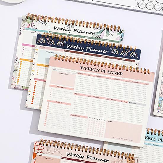 Undated Weekly Planner B5 Weekly To Do List Notebook Spiral Binding Desk Organizer with 52 Sheets for School Task Work Schedule
