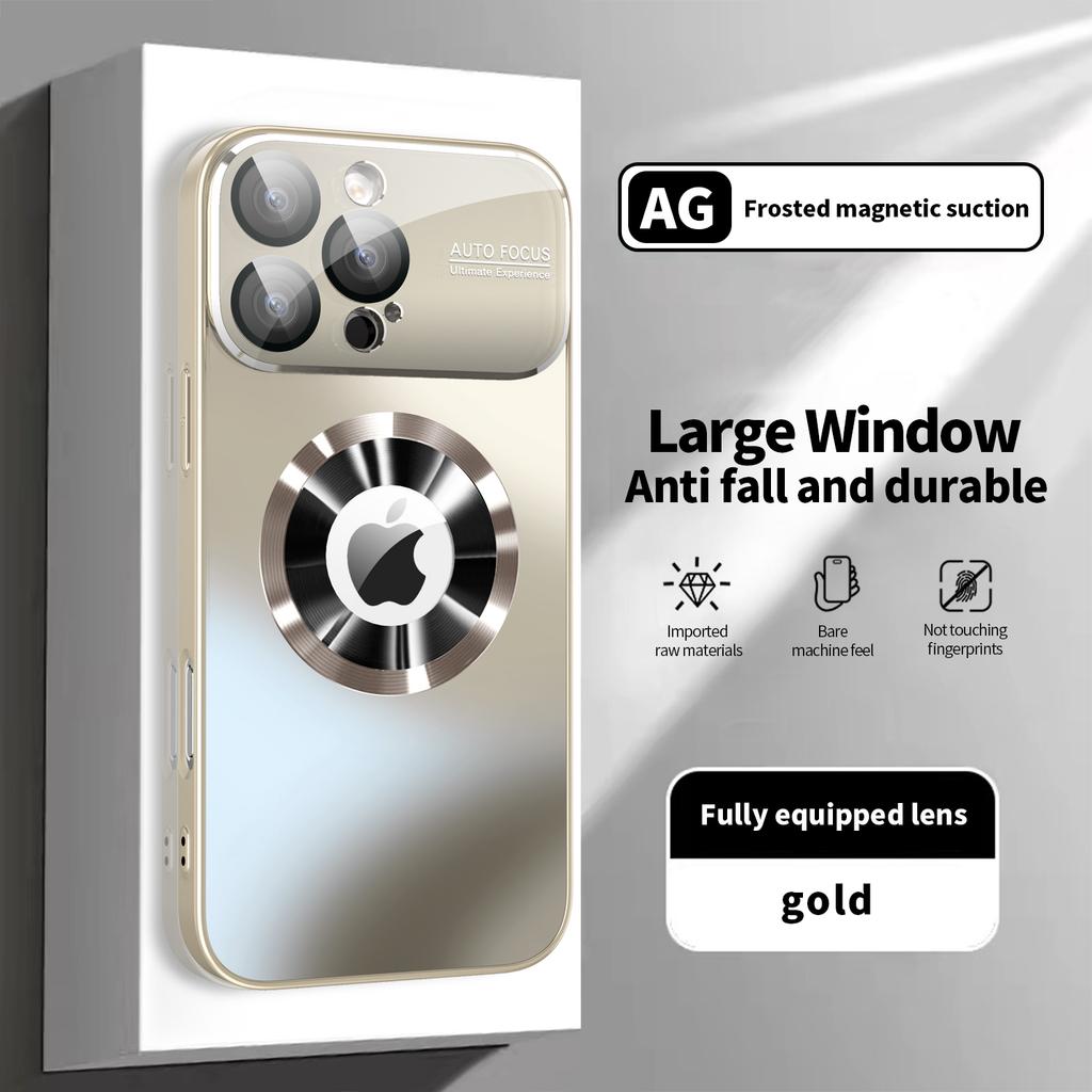 Матовый кейс титанового металлического цвета для iPhone 17 16 15 14 Plus 13 12 Pro Max Магнитный кейс для Magsafe Кейс с защитой объектива