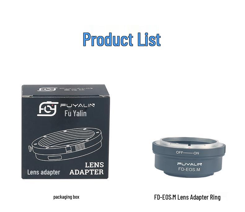 FD-EOSM Lens Adapter Ring for Canon FD/FL Lenses to EOSM M10/M5 Mirrorless Cameras