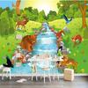 Nordic Simple 3d Wallpaper Cartoon Animal Forest Mural Детская спальня Фон Обои