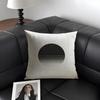Black And White Gray Geometric Cushion Cover Natural Linen Organic Fabric DoubleSided Printing Sofa Home Decor Gift Pillow Case