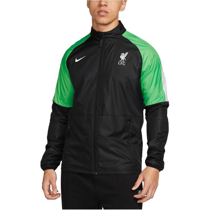Nike Liverpool Fc Repel Academy Awf Color Block Logo Print Long Sleeve Retro Sports Jacket Men Jackets Black DV4716-010