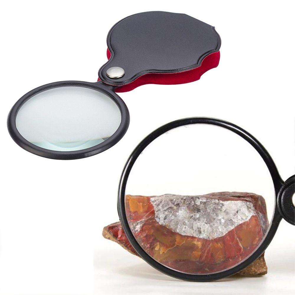 Складная карманная лупа для чтения газет, ювелирные изделия, 50 мм, ручная лупа, подарочное увеличительное стекло