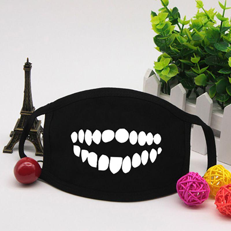 Fashion Women Men Face Masks Pattern Solid Black Mask Half Face Mouth Muffle