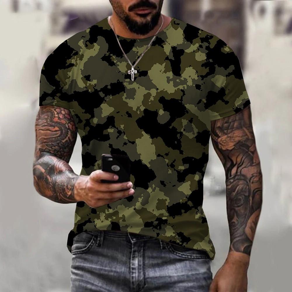 3D камуфляжная футболка для мужчин и женщин, уличная мода, с коротким рукавом