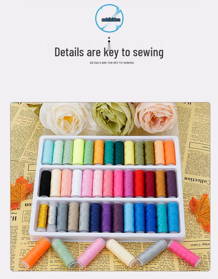 39-Color Portable Sewing Kit: Household 402 Polyester Thread for Hand Sewing with Small Spools.
