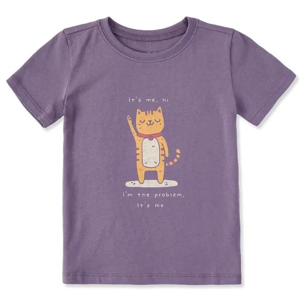 Life is Good. Toddler Cat I'm the Problem Short Sleeve Crusher Tee, Dusk Purple