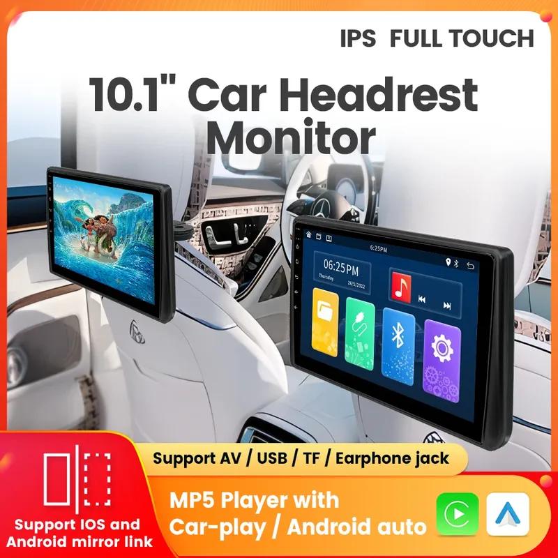10,1-дюймовый IPS Full Touch монитор-дисплей для подголовника автомобиля с поддержкой Car-play / Android auto, Mirror link / AV / USB / TF / Разъемом для наушников