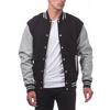 Men Baseball Jacket Stand Collar Long Sleeve Buttons Closure Patchwork Color Coat