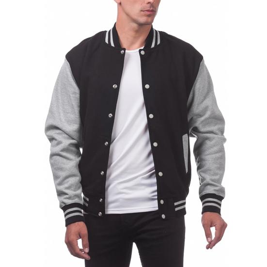 Men Baseball Jacket Stand Collar Long Sleeve Buttons Closure Patchwork Color Coat