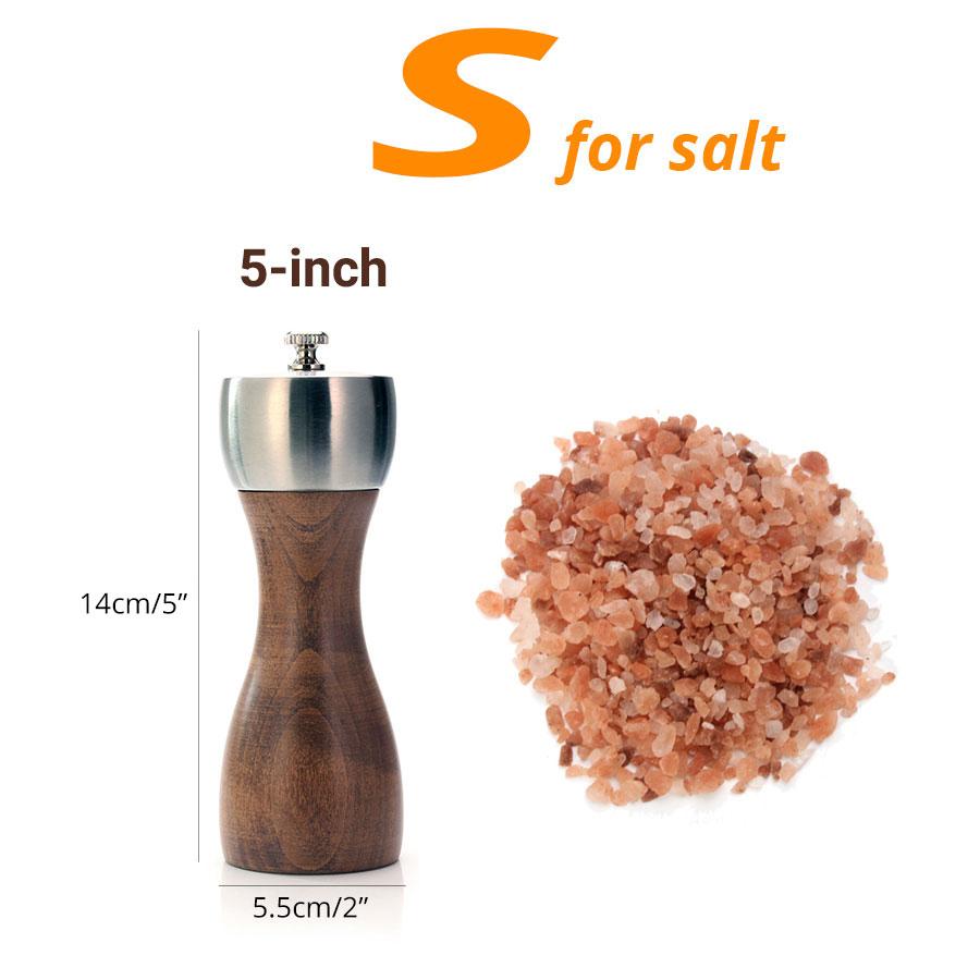 Beech pepper salt grinder and pepper pepper sea salt pepper precision carbon steel rotor