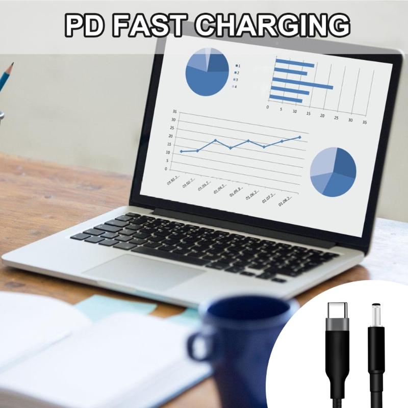 Кабель питания для ноутбука с быстрой зарядкой USB C на DC5.5x2.1мм 20В PD100Вт для ноутбуков Кабель для зарядки блока питания Плетеный провод