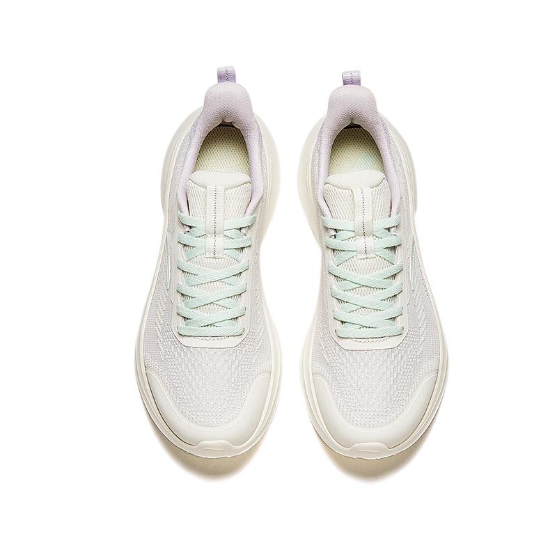 New Anta Cushioned Wear Resistant Breathable Lightweight Low Top Casual Running Shoes Women's White Purple 922415521-3