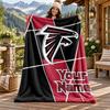 Atlanta Falcons Custom Name Flannel Blanket Personalized Soft Warm Plush Throw Blanket Customized Gift for Family Friends