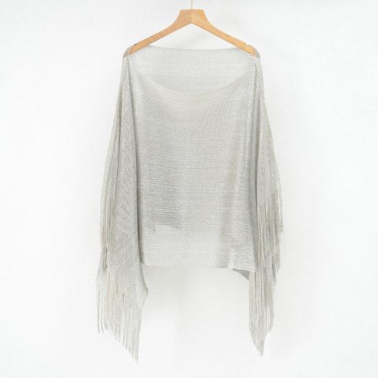 Summer Beach Mesh Cover Up Tassel Decor See-through Loose Swimsuit Thin Sunshade Beachwear Blouse Irregular Holiday Sexy Long Bikini Top