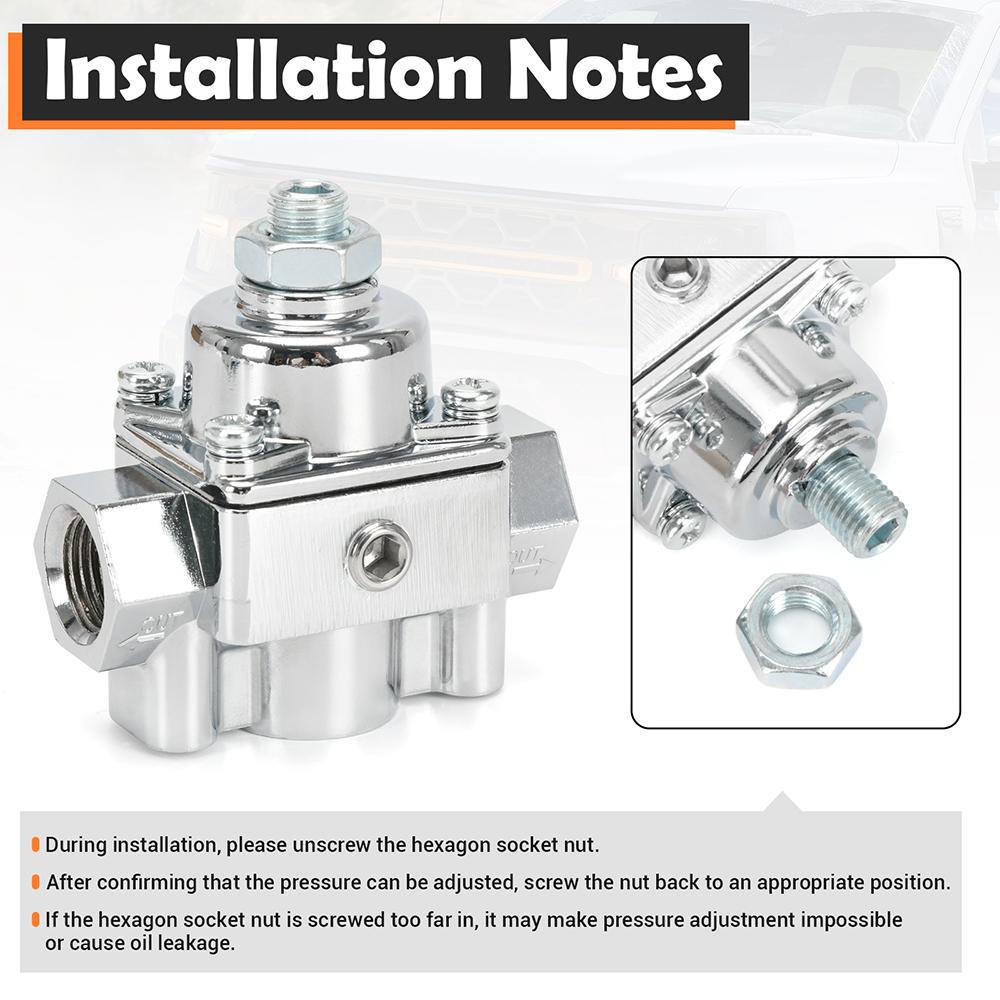 12-804 & 12-803 Upgrade Adjustable Fuel Pressure Regulator, w/ Gauge Replacement for Holley & Edelbrock carburetors