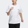 Adidas Однотонная свободная футболка с коротким рукавом, женские топы, белый цвет HC2541