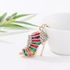High Heels Keychain with Buckle Decorative Alloy Keyring Colorful Rhinestones Car Key Holder Backpack Accessories