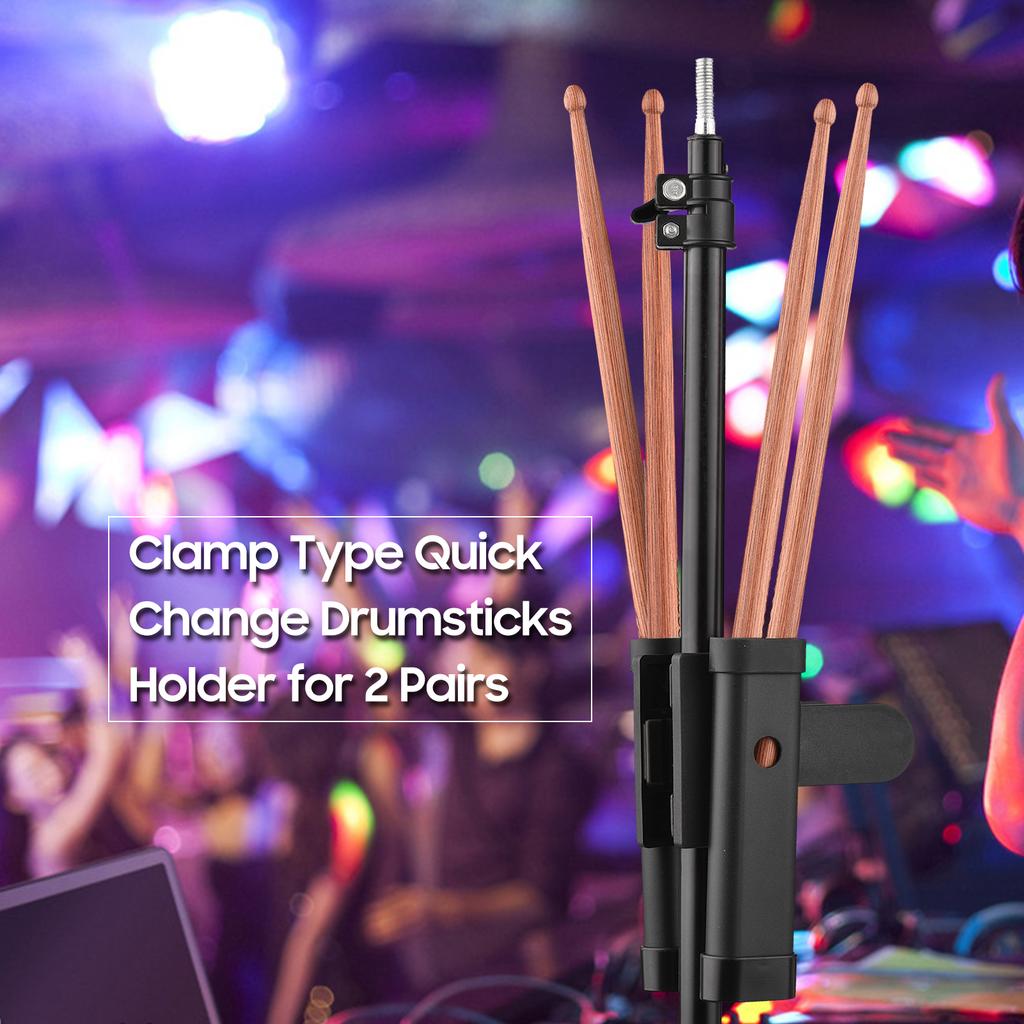 Держатель для барабанных палочек Держатель для щеток Захват для барабанных палочек Держатель для палочек Механизм с сильным пружинным зажимом Противоскользкий