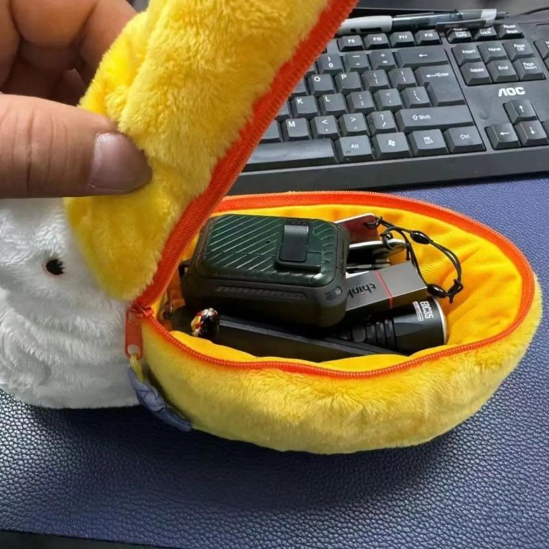 Pelican Cute Pencil Cases Plush Makeup Bag Pen Bag Stationery Storage Bag Zero Wallet Cartoon Pencil Pouch Supplies