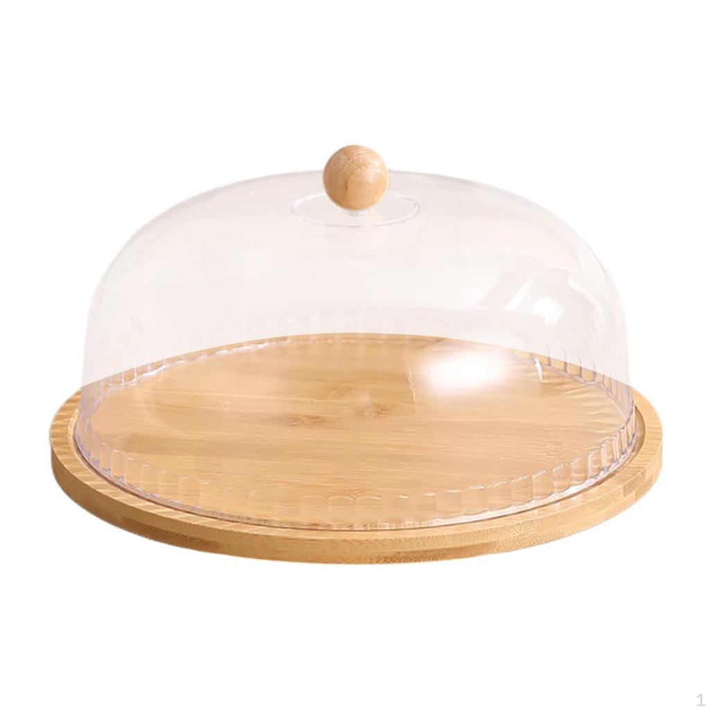 Cake Stand Holder Pie Bread Holiday Treat Covered Serving Platter Round Tray for