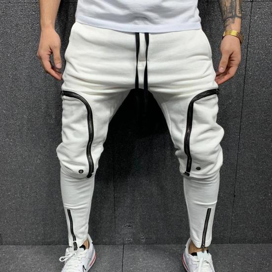 Autumn Pants Stylish Mid Waist Soft Men Pants Solid Color Drawstring Pants Autumn Pants Streetwear